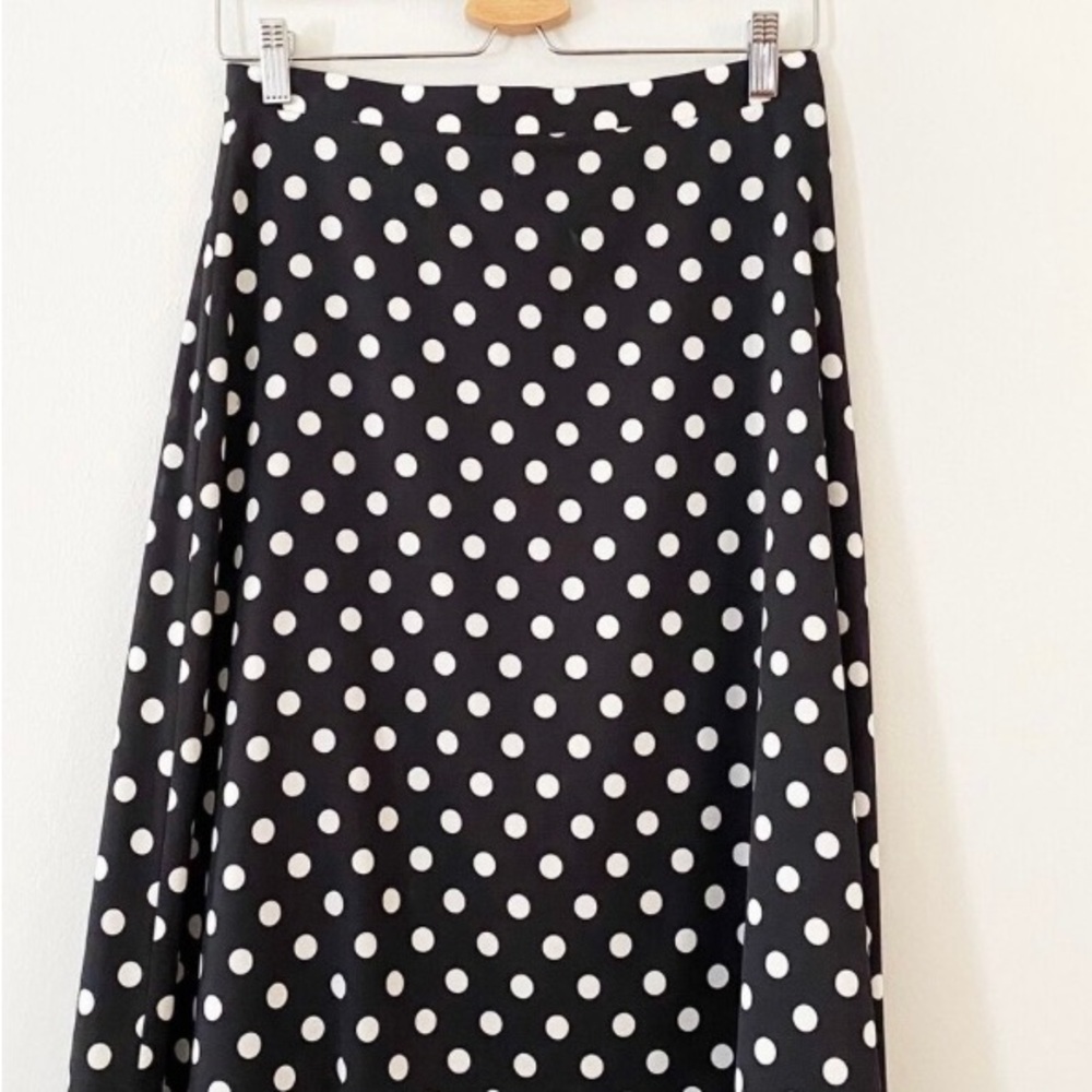 St. John Collection silk polka dot skirt